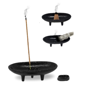 Cast Iron Incense Burner 4" L 2" H, Ideal for smudging, Incense Burning, Ritual Purpose, Decoration