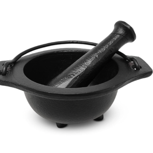 Cast Iron Cauldron Mortar and Pestle Set