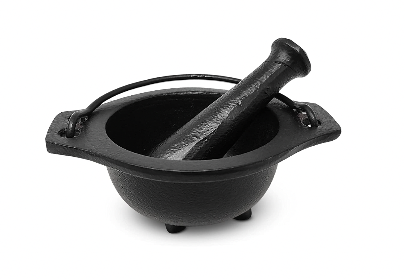 Cast Iron Cauldron Mortar and Pestle Set