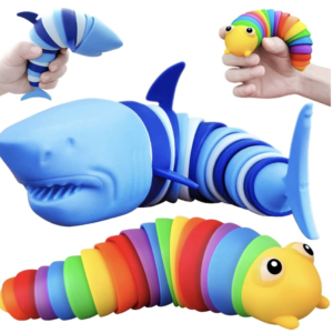 2 Pack- Blue & Rainbow Caterpillar Fidget Toy