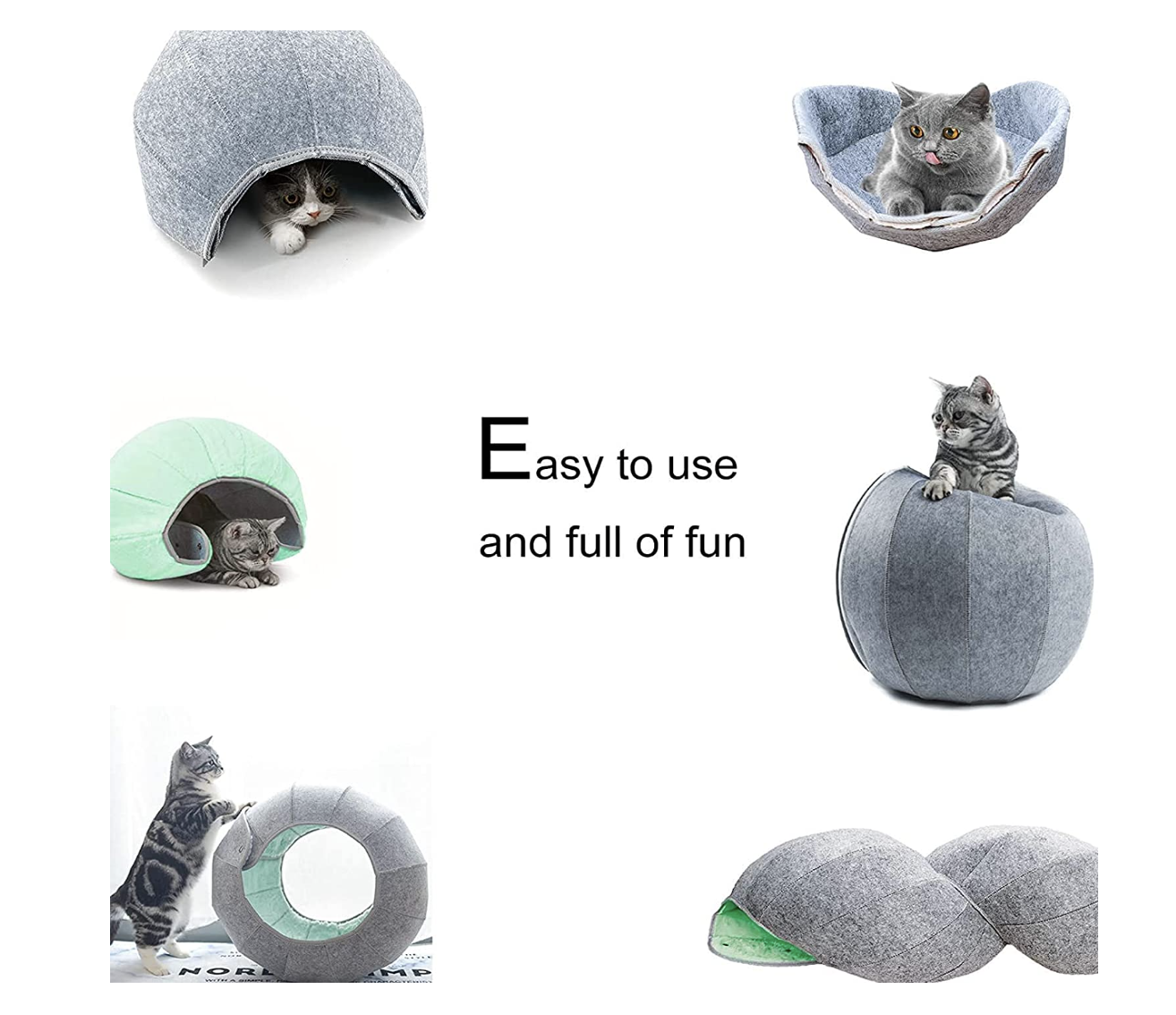 Cat Tunnel Beds for Indoor Cats Soft Cat Cave - Image 2