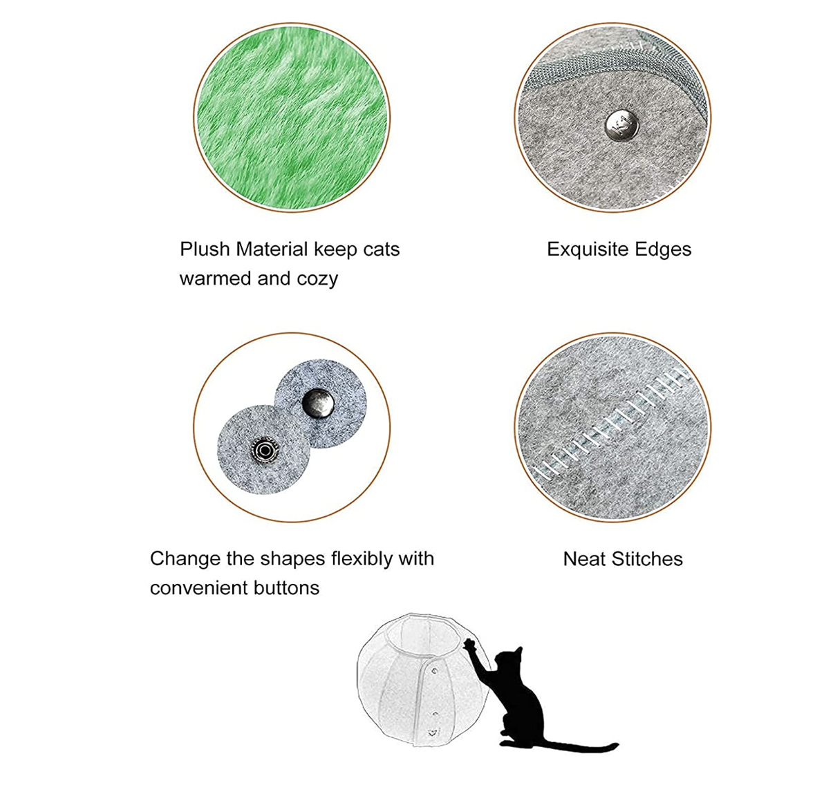 Cat Tunnel Beds for Indoor Cats Soft Cat Cave - Image 3