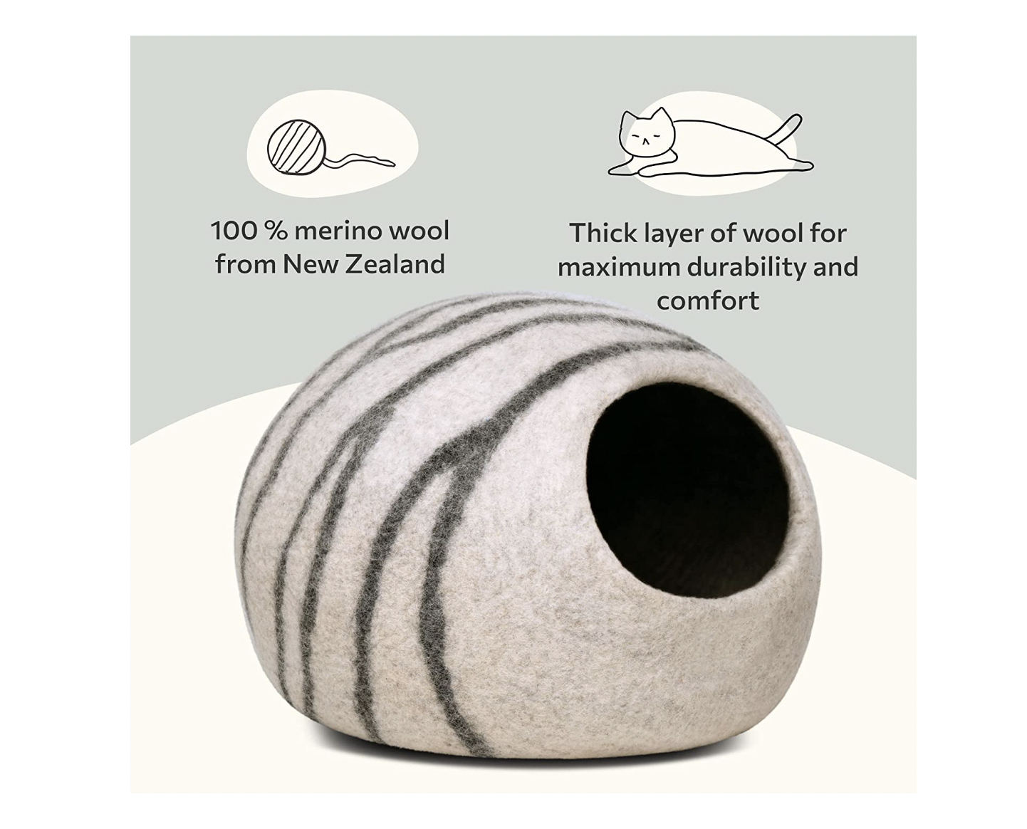 Premium Felt Cat Bed Cave - Image 2